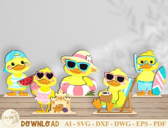Download Summer Duck Laser Cut File SVG Bundle - Cut file svg Collection