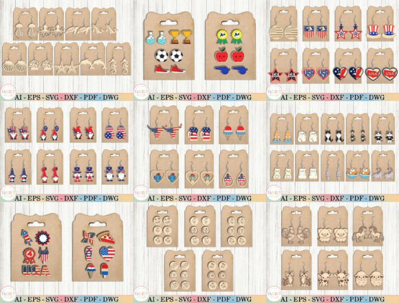 Download Earring Laser Cut File SVG Mega Bundle - Cut file svg Collection