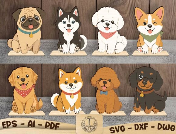Download Dog Standee Laser Cut File SVG Bundle - Cut file svg Collection