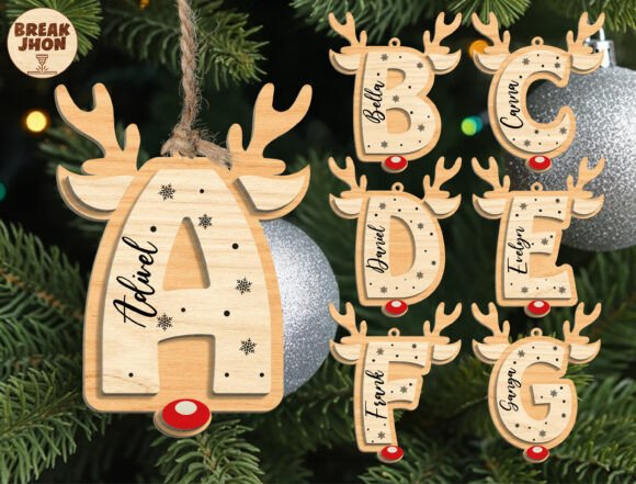 Download Reindeer Alphabet Ornament Cut File Svg - Cut file svg Collection