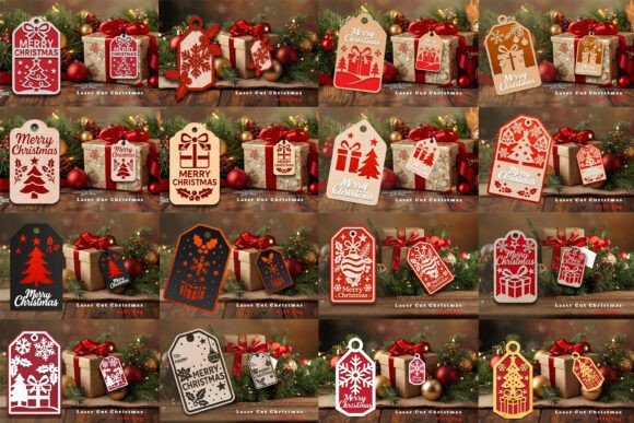 Download Laser Cut Christmas Gift Tag SVG Bundle - Christmas gift tag svg Collection