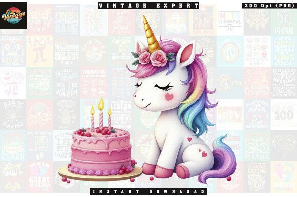 Download Cute Unicorn with Birthday Cake PNG - Birthday cake png Collection
