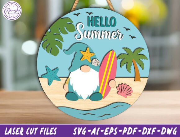 Download Beach Gnome Door Sign Laser Cut File Svg - Cut file svg Collection