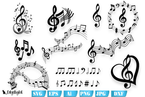 Download Music Notes Silhouettes SVG Files - Svg file Collection